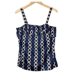 Ann Taylor Loft Womens Satin Ruffle Tank Top